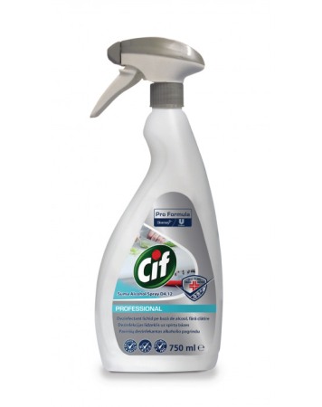 Dezinfectanti de suprafete - Cif Pro Formula Suma Alcohol Spray Dezinfectant lichid pe baza de alcool, fara clatire, D4.12, 0.75 L