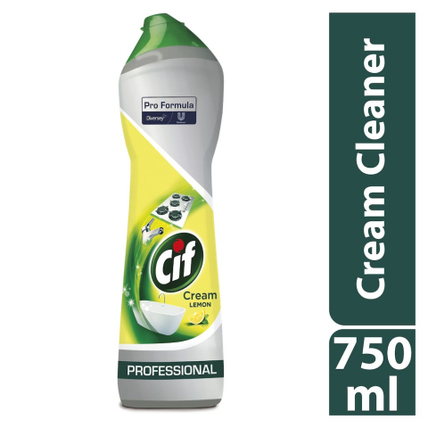 Detergenti toaleta - Cif Professional Cremă De Curățat Non-Abrazivă Lemon  - Cremă De Curățat cu microparticule naturale 0.75L