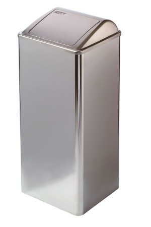 Cosuri de gunoi - Cos de gunoi cu capac batant 80l inox Lucios