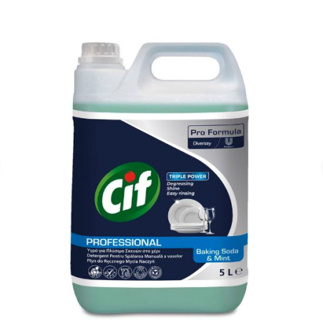 Detergenti profesionali - Detergent vase profesional Pro Formula manual Cif bicarbonat si menta 5 L