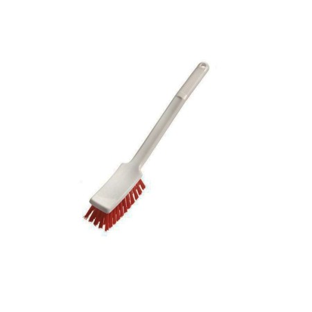 DI Short Handle Brush Med - Perie cu maner scurt, mediu dur, rosu