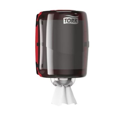 Dispensere rola prosop hartie - Dispenser lavete industriale derulare centrala Tork, rosu