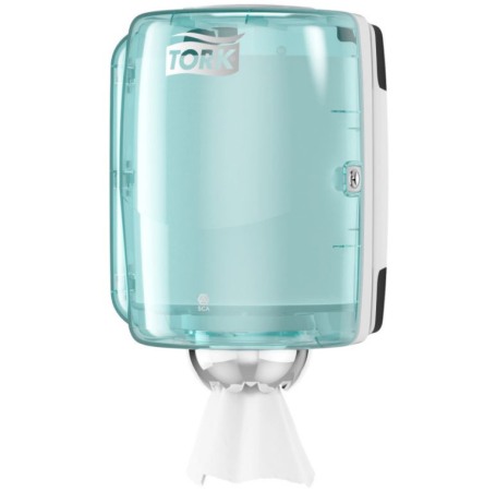 Dispensere rola prosop hartie - Dispenser lavete industriale derulare centrala Tork, turcoaz