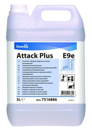Detergenti profesionali - Diversey, Detergent industrial profesional, puternic pe baza de solventi Attack Plus, 5L