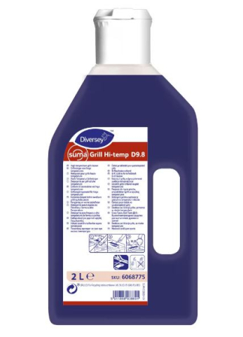 Diversey, Detergent profesional pentru indepartarea depunerilor carbonizate din cuptoare si gratare la temperaturi ridicate Suma Grill Hi-Temp D9.8, 2L