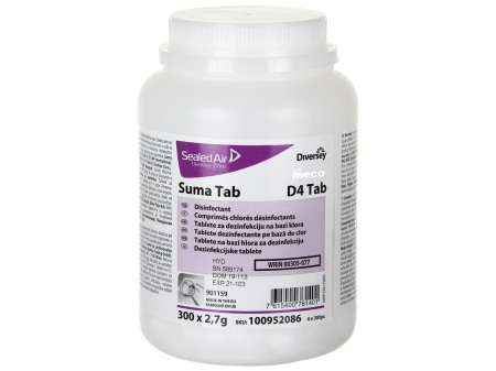 Dezinfectanti de suprafete - Diversey, Dezinfectant concentrat pe baza de clor (cloramina), Suma Tab D4, 300 tablete