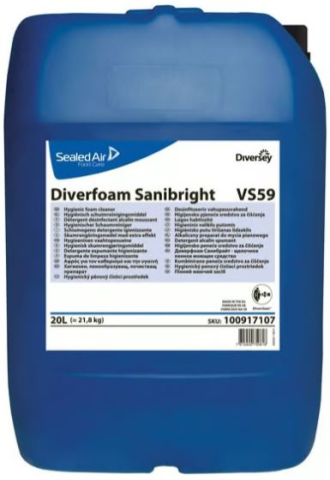 Dezinfectanti de suprafete - Diversey,  Dl Divosan Sanibright VS59 - Dezinfectant spumos alcalin  fără compuși quater 20L
