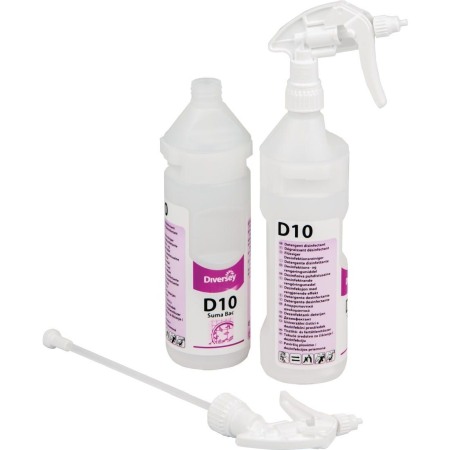 Diversey, Flacon profesional gol pentru detergent dezinfectant suprafete Suma Bac D10, 750 ml