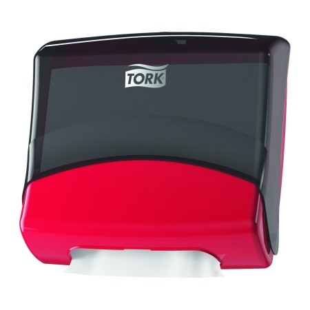 Dispensere / Dozatoare - Dozator de lavete pliate Tork, Rosu