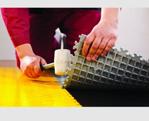 Pardoseli Din PVC / Cauciuc - Fortelock, Pardoseala industriala din PVC pentru zone cu trafic intens si tonaj ridicat, model Diamond Industry, 510x510x7mm