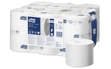 Consumabile hartie - Hartie igienicÄƒ rolÄƒ fÄƒrÄƒ tub Extra Soft Premium, Tork, dimensiune medie - 3 straturi