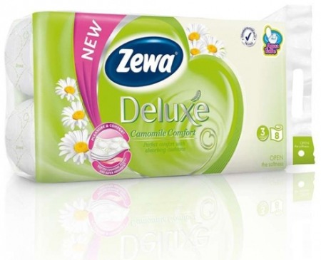 Consumabile hartie - Hartie igienica Zewa Deluxe Musetel, 3 straturi, 8 role