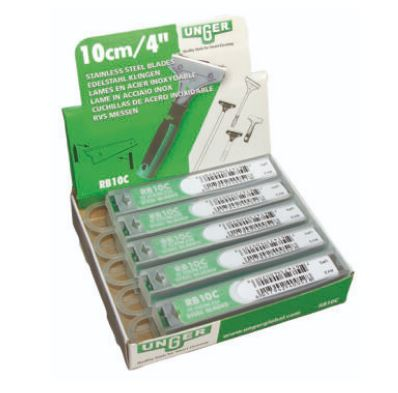 Produse de curatenie - Lame din otel inoxidabil pentru suprafete 10 cm – 10 bucati/set,  Unger
