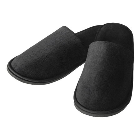 Textile hoteliere - Papuci inchisi in fata din bumbac 100%, velour negru