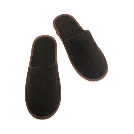 Papuci inchisi in fata din frotir, 8 mm, maro [1]