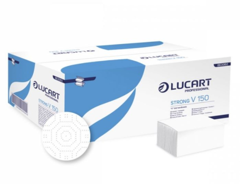 Consumabile hartie - Prosoape hartie pliate alba, Lucart V Strong, 2 str, 150 buc