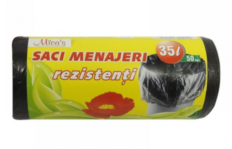 Produse de curatenie - Saci menajeri 35 L Micas 50buc/rola LDPE