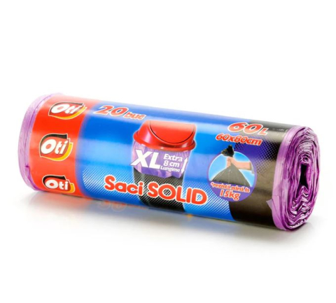 Saci menajeri - Saci menajeri SOLID, 60L XL, violet, 20 buc./rola