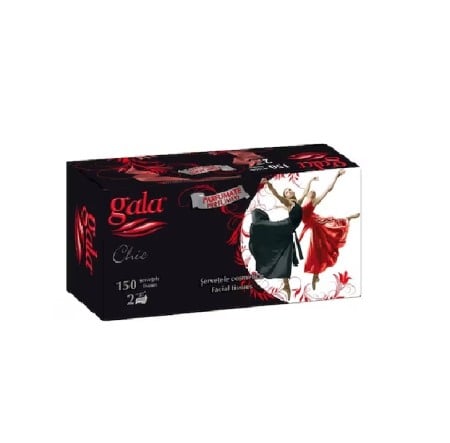 Servetele masa & faciale - Servetele la cutie parfumate Gala doua straturi albe, 150buc