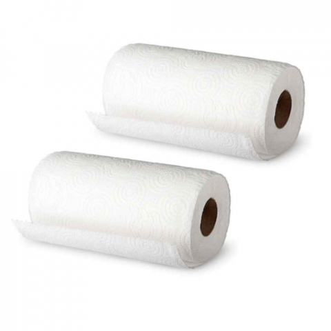 Role prosop hartie - Set 2 role prosop de bucatarie Aria, 2 straturi, 50 foi, Alb