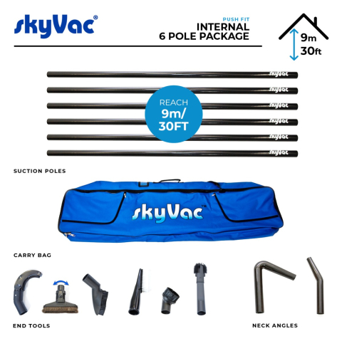 Set poli telescopici din carbon pentru aspirare la inaltime –12 m [0]