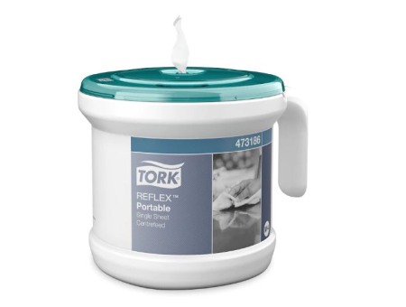 Sistem de Dozare cu Derulare CentralÄƒ Portabil Tork Reflex, Alb/turcoaz