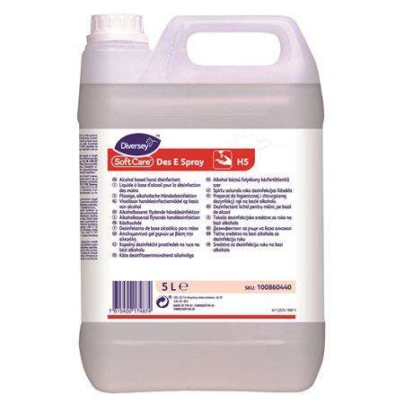 Dezinfectanti sanitari - Soft Care Des E Spray H5  – Dezinfectant lichid pentru maini, pe baza de alcool, 5L
