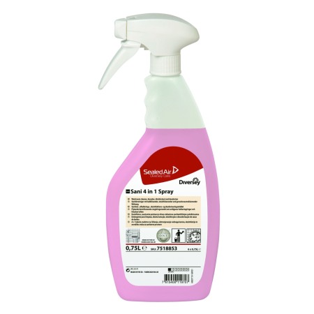 Detergenti toaleta - Taski, Detergent, detartrant, dezinfectant, dezodorizant profesional pentru grupuri sanitare Sani 4 in 1, 750 ml