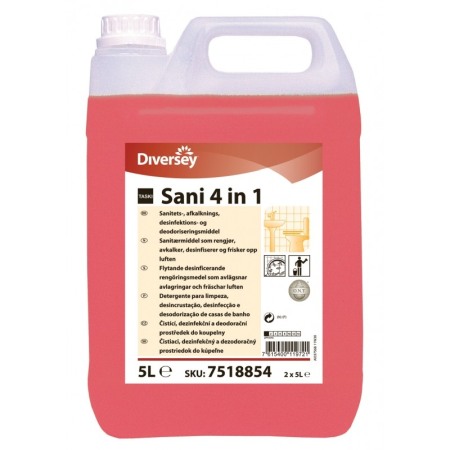 Dezinfectanti de suprafete - TASKI Sani 4 in 1 - Detergent, detartrant, dezinfectant , dezodorizant profesional pentru grupuri sanitare 5L