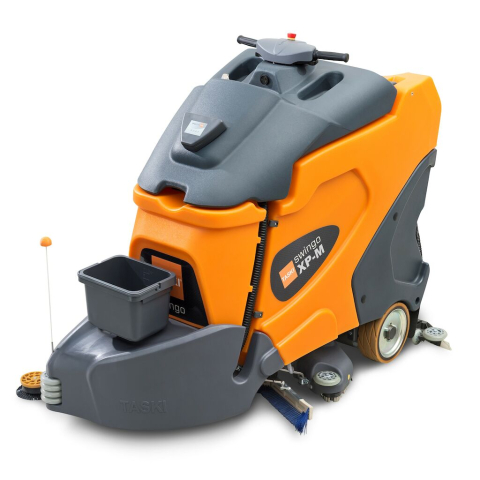 TASKI Swingo XP-M IntelliSweep BMS - Mașină automată de spălat și uscat,  cu operator stand-on, baterii şi încărcător încorporat şi funcţie de pre-măturare [1]
