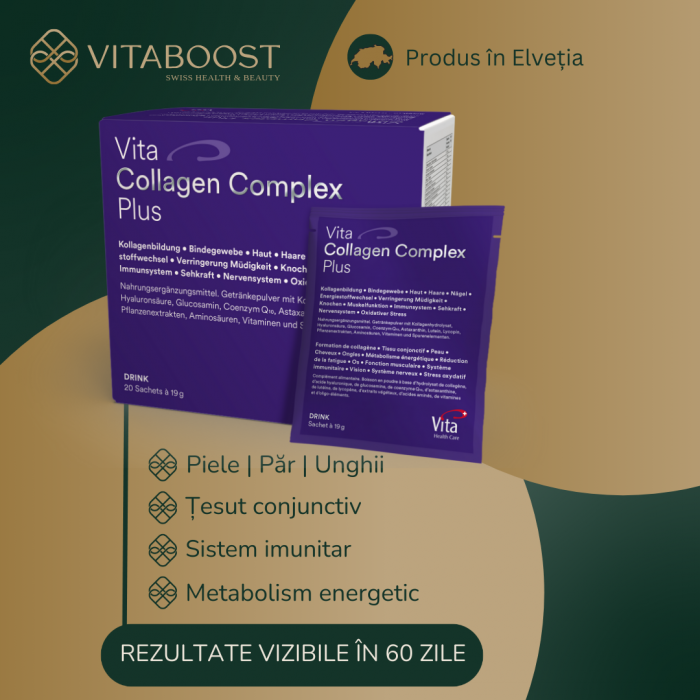 Vita Collagen Complex PLUS - Hidrolizat de Colagen pentru Piele, Păr, Unghii, Articulații, Oase [3]