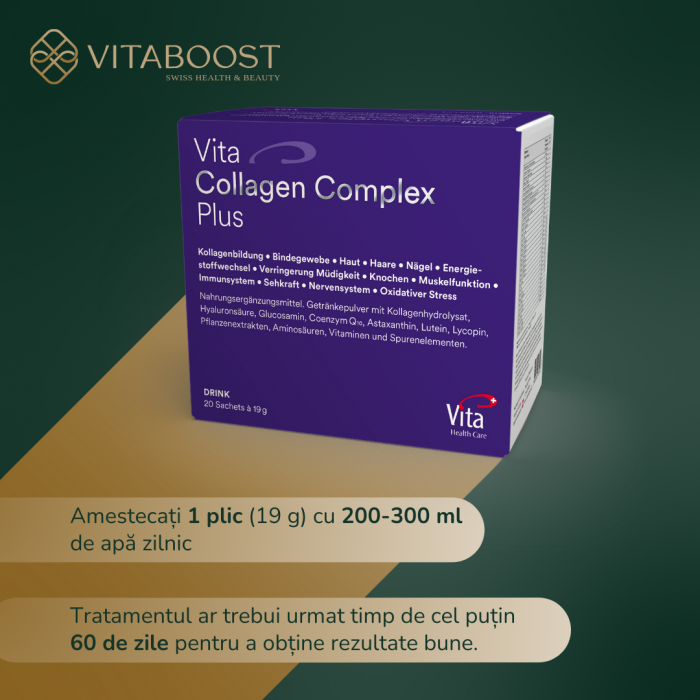 Vita Collagen Complex PLUS - Hidrolizat de Colagen pentru Piele, Păr, Unghii, Articulații, Oase [4]
