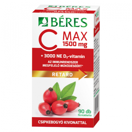 Béres C-Max 1500 mg + 3000 UI D3 – Imunitate și energie cu eliberare prelungită – 90 comprimate [1]