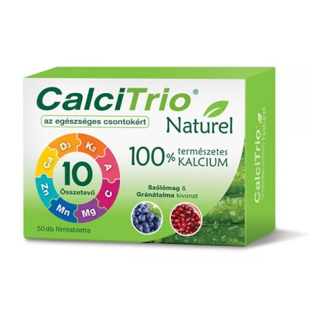 CalciTrio Naturel – Supliment natural cu calciu, vitamine și minerale – 50 tablete [1]