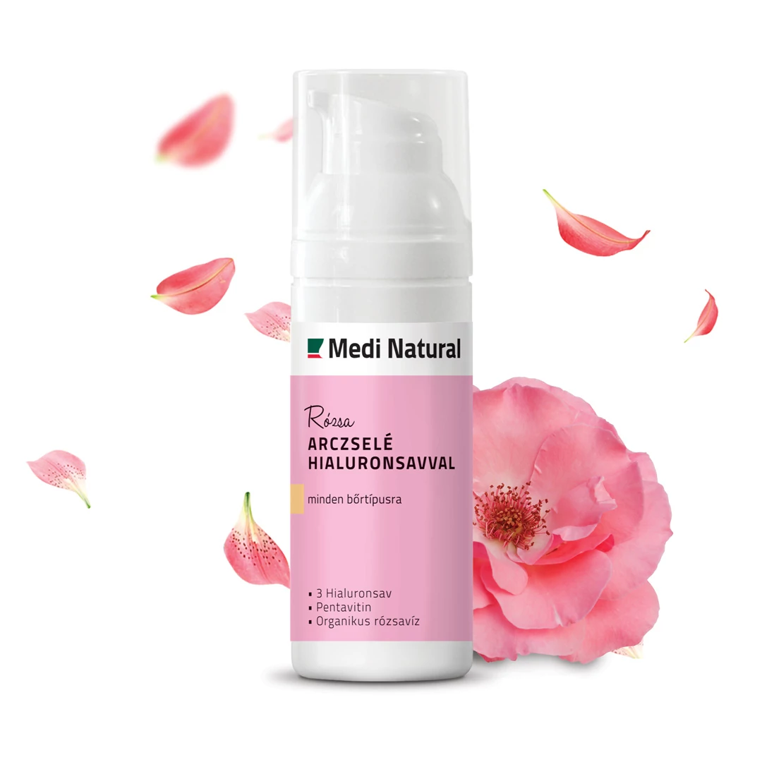 MediNatural Gel facial cu apă de trandafiri și acid hialuronic – 50 ml [2]