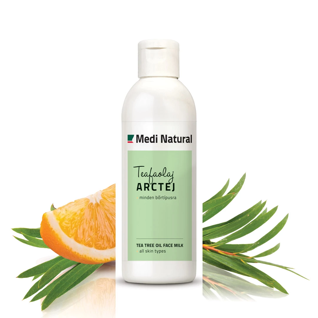 MediNatural Lapte demachiant cu ulei de arbore de ceai – pentru ten mixt, gras și sensibil, 200 ml [1]