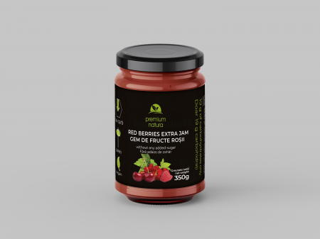 Produse - GEM DE FRUCTE ROȘII fara zahar 350g