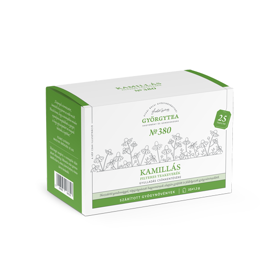 Produse - Amestec de ceai cu mușețel, 25 plicuri x 1,3 g (Györgytea)
