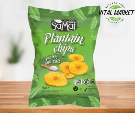 Gustari - Chipsuri din banane cu sare de mare Plantain Chips, 75 g, SaMai