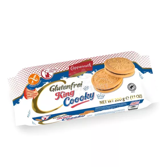 Produse - Coppenrath King Coooky Biscuiti oreo fara gluten si lactoza cu crema de cacao (200 g)