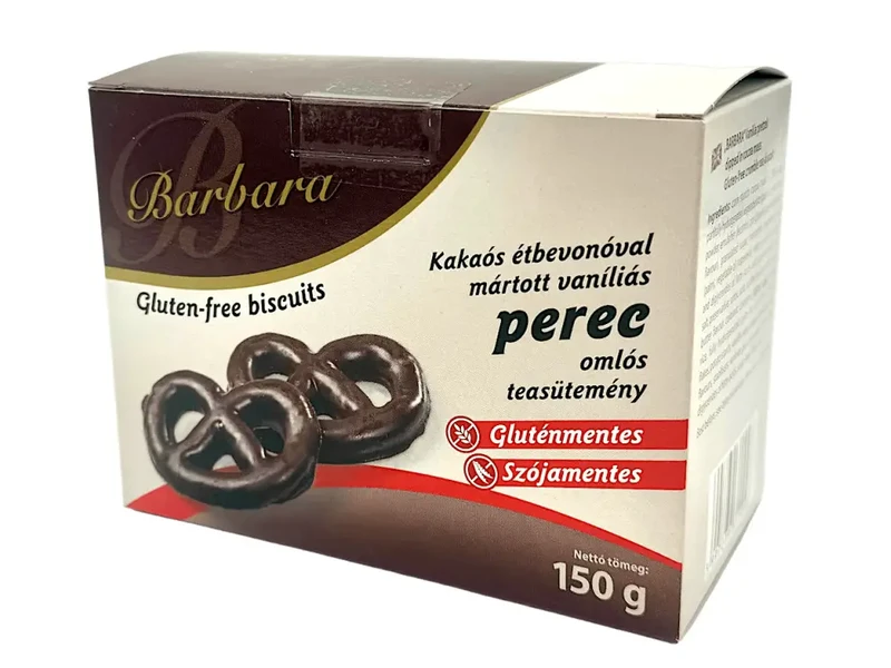 Produse - Covrigei fara gluten cu vanilie inveliti in ciocolata 150gr Barbara