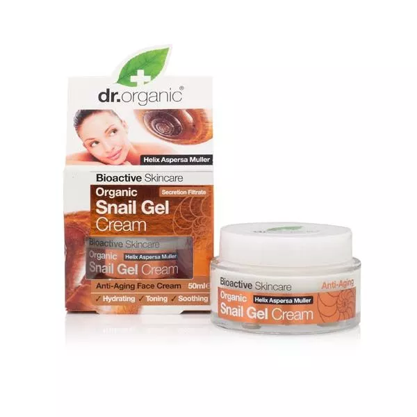Îngrigire piele - Dr. Organic Cremă de față bioactivă cu extract de secreție de melc, 50ml
