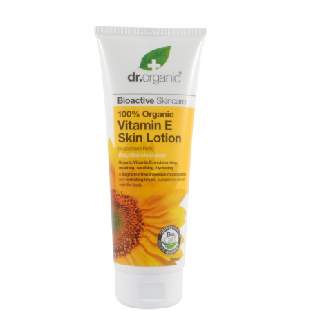 Îngrigire piele - Dr. Organic loțiune de corp bio cu vitamina E, 200ml