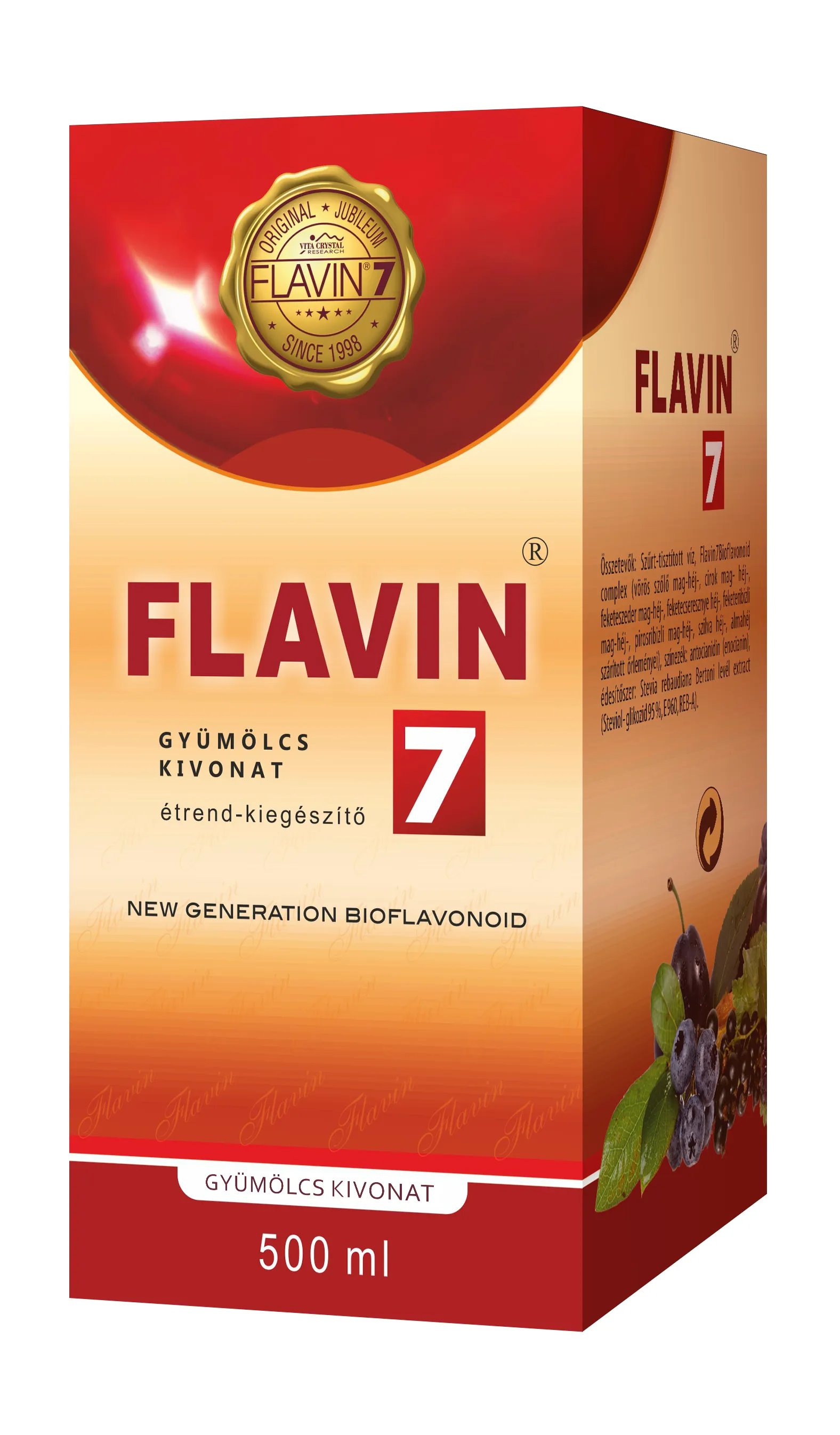 Produse - Flavin 7 – 500 ml, Vitacrystal – Antioxidant natural din extracte de plante