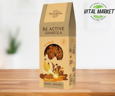 Cereale/musli fără gluten - Granola cu banane, caramel și ciocolată albă – fără gluten – 300g