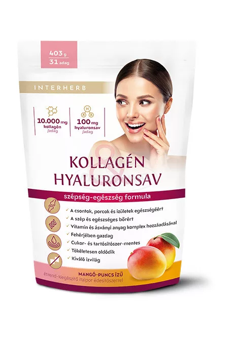 Produse - Interherb pulbere instant colagen&acid hialuronic cu gust de mango 403g