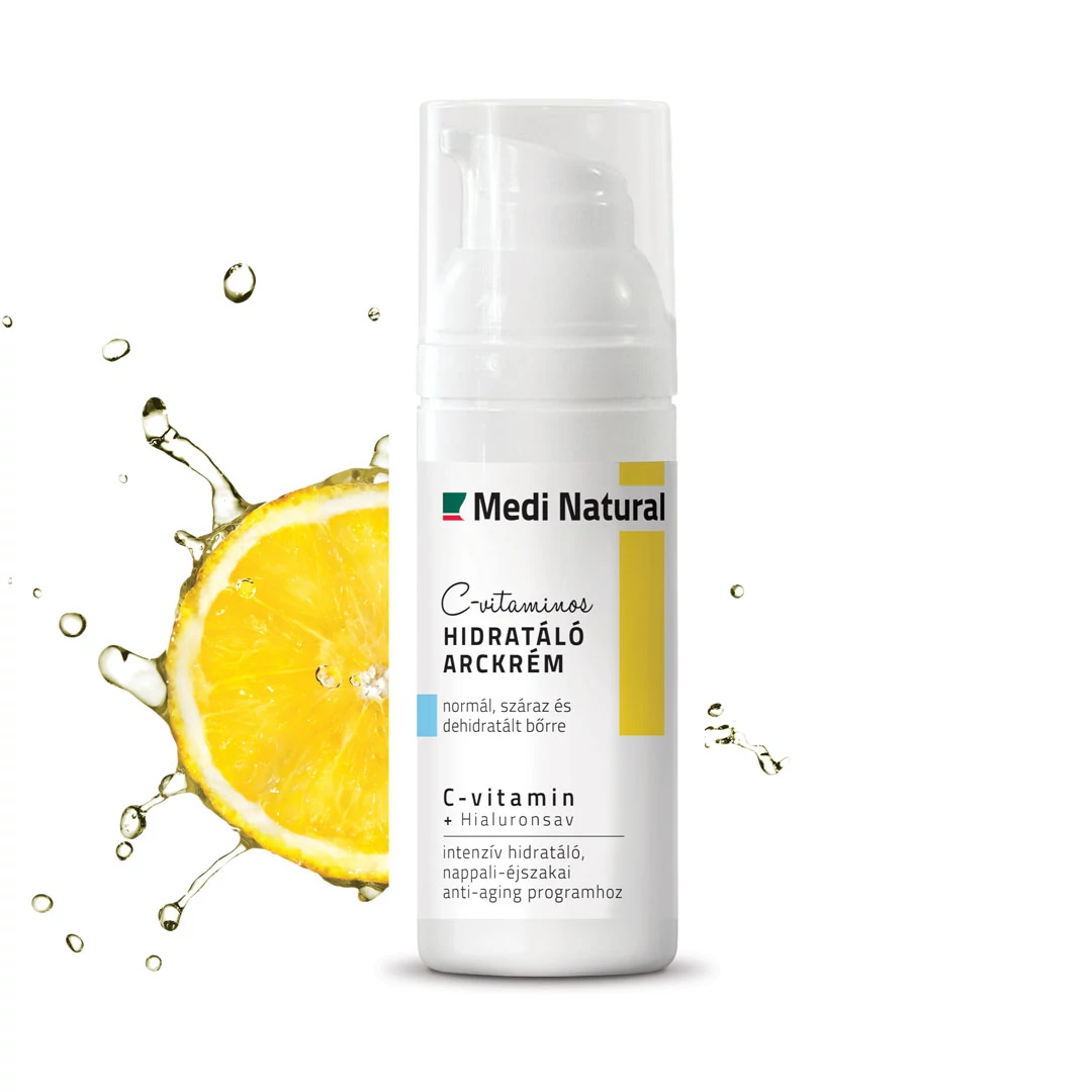 Îngrigire piele - MediNatural Cremă hidratantă pentru față cu Vitamina C 50 ml