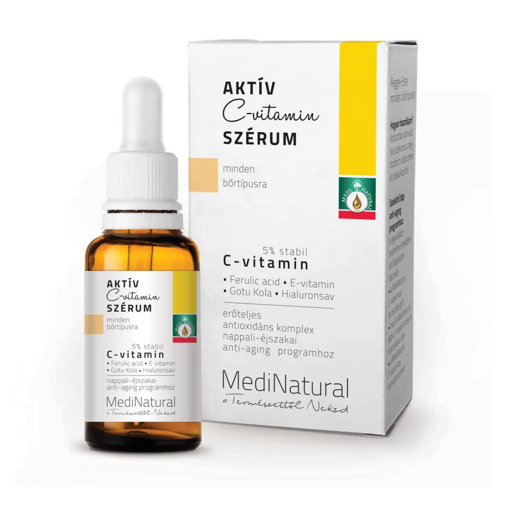 Îngrigire piele - MediNatural Ser Activ cu Vitamina C, 30 ml