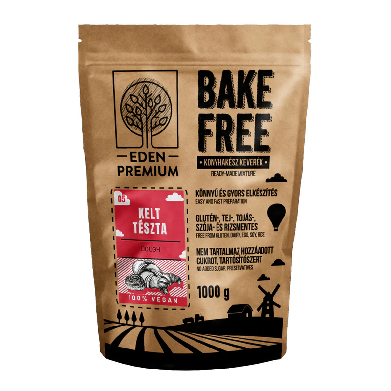 Făină - Mix Faina Fara Gluten Pentru Aluaturi Dospite 1kg Bake Free Eden Premium