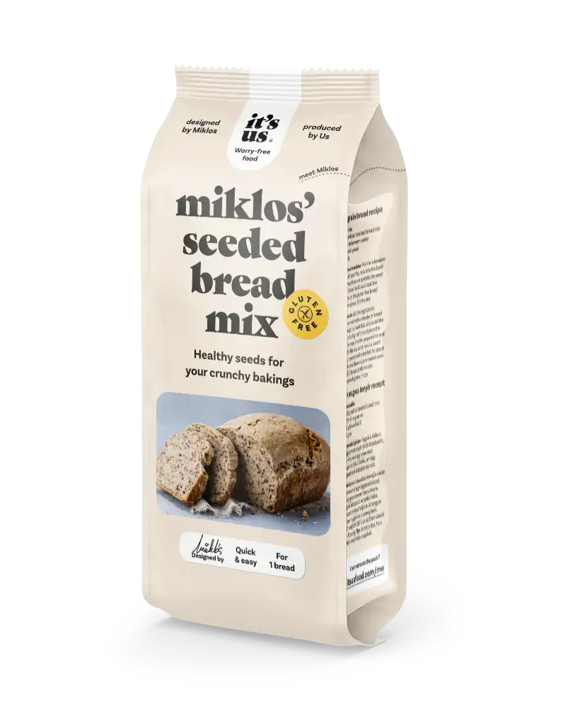 Făină fără gluten - Mix Faina Fara Gluten Pentru Paine Cu Seminte 500gr It's Us Miklos